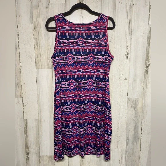 Columbia Purple Pink Chill River Printed Mini Dress Large - Picture 5 of 8
